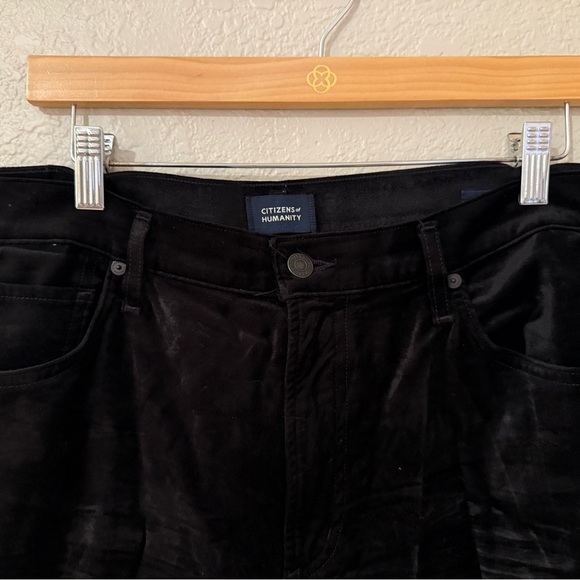 Women’s Citizens Of Humanity Black Lilah High Rise Bootcut Flare Velvet Pants - Picture 2 of 8